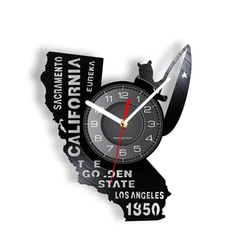 Eureka Golden state California Stat Acasa Ceas de Perete Sacramento Los Angeles disc de Vinil Ceas de Perete statele UNITE ale americii de Călătorie Cadou Suvenir