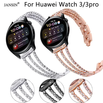 Diamant Trupa Pentru Huawei Watch 3 pro Brățară din Oțel Inoxidabil Curea de schimb Pentru Huawei Watch 3/3 pro Accesorii Trupa Încheietura mâinii