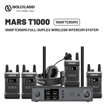 Hollyland Marte T1000 Full Duplex, Wireless, interfon interfon Pentru 1 Stație de Bază 4 Wireless Beltpacks