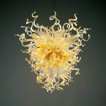 Candelabru de Iluminat Handmade Floare Candelabre din Sticlă de Lampă Pandantiv Corpuri de iluminat 28 sau 32 Inch