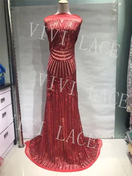 noi african 2018 promovare de înaltă calitate ne005 # red sequin paillette dantela tul ochiurilor de tesatura pentru rochii de mireasa/tăiere