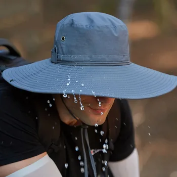 Simplu rezistent la apa Pălărie Bărbați Palarie de Soare în aer liber Topee Găleată Pălărie de Vară pentru Bărbați Alpinism Palarie de Soare de Culoare Solidă Topee