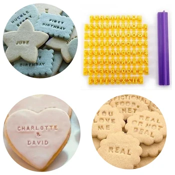Scrisoare alfabet Număr de Cookie Apăsați Ștampila Embosser Rotund Cutter Stencil Instrumente Fondant Instrument DIY Cookie Decoratiuni