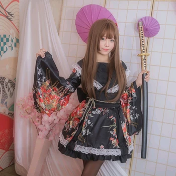 Japoneza sexy cosplay imprimare petrecere cu costume de scenă kimono cosplay menajera kimono costum