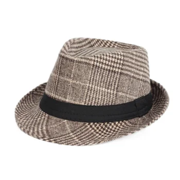 En-gros Clasic Primăvara și Toamna Verificat Panama Fedora negru alb Pălării de Bărbați și Femei de Jazz Capace