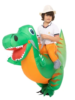 JYZCOS Copil Copii Dinozaur Gonflabil Costum Anime Desene animate, Mascota Petrecere de Halloween Costume Cosplay Băieți Fete Rochie Fancy Costum