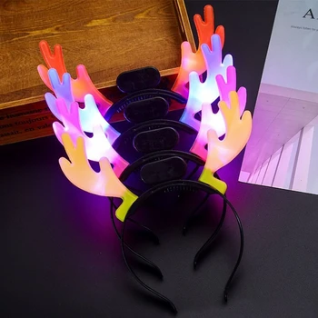 24 de Piese Luminoasă cu LED-uri Banda Strălucire Corn de cerb Ureche Condus Frizură Petrecere Copii Cadou de Ziua Decor de Paști, de Crăciun