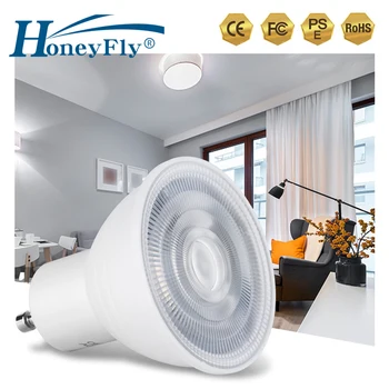 HoneyFly 2 buc Reflector LED MR16 GU10 GU5.3 de Bază 5W/7W (50mm) AC220V COB Bec de 6000K 3000K Clare Cu Opal Capac Lampă Spot