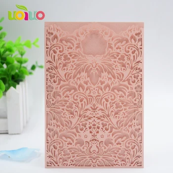Fard de obraz Roz dantela de buzunar carte de invitatie de nunta en-gros preț fantastic unic de carduri de nunta de design