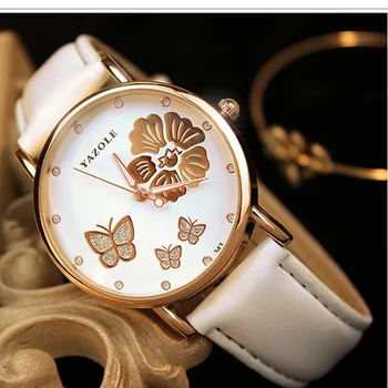 Brand de Top YAZOLE Moda Fluture a Crescut de Ceas de Aur Femei Ceasuri de Lux Stras Cuarț Ore montre femme reloj mujer