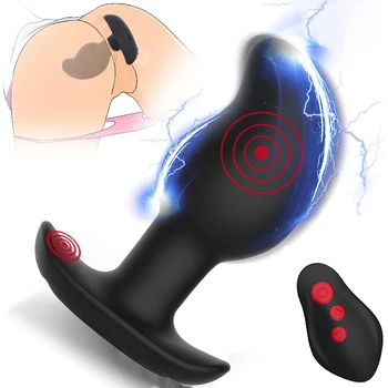 Șoc Electric Anal plug Anal de Prostata Vibrator Vibratoare, Butt Plug Stimulator 8 Moduri de Vibrație Stimularea Electrică jucarii sexuale