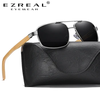 EZREAL Retro Stil de Moda realizate Manual din Lemn de Bambus ochelari de Soare Barbati Femei 100%Polarizati UV400 Matel Sungglasses