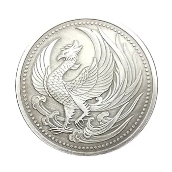 Phoenix Antic Argint Japonia Pasăre Cântare Care Doresc Phoenix Monede De Colecție De Artă De Meșteșug Cadou Cultura Tradițională Japoneză
